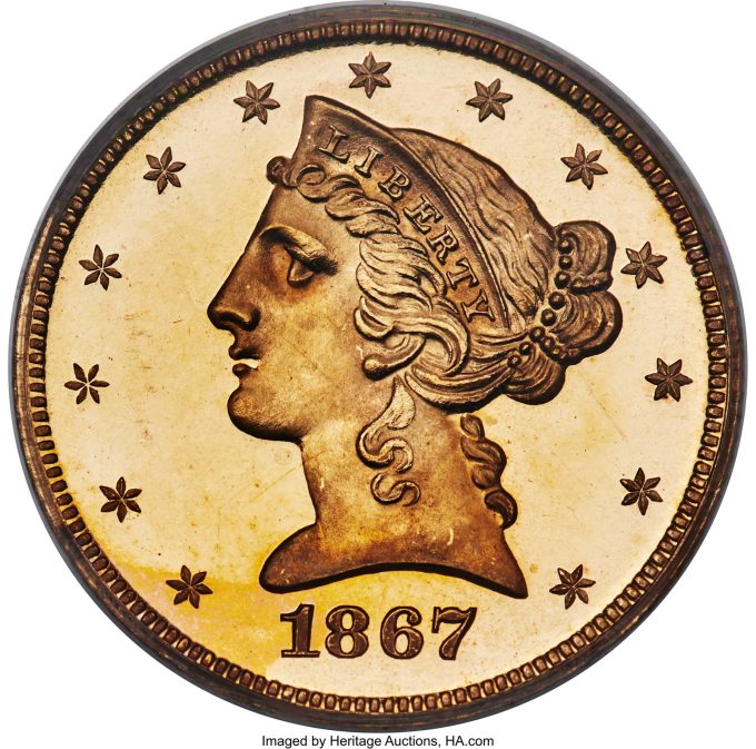1867 Half Eagle, PR65