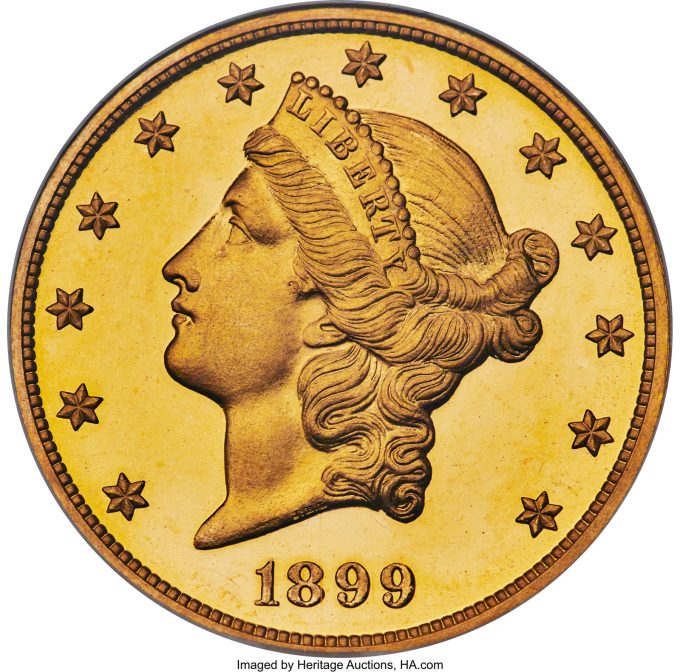 1899 Twenty Dollar, PR67 Ultra Cameo