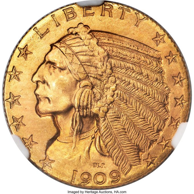 1909 Half Eagle MS66 NGC