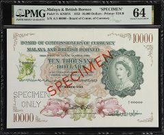 MALAYA AND BRITISH BORNEO. Board of Commissioners of Currency. 10,000 Dollars, 1953