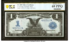 Fr. 236 $1 1899 Silver Certificate PCGS Banknote Superb Gem Unc 69 PPQ