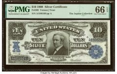 Fr. 302 $10 1908 Silver Certificate PMG Gem Uncirculated 66 EPQ
