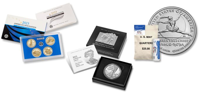 U.S. Mint images of several products for release in October
