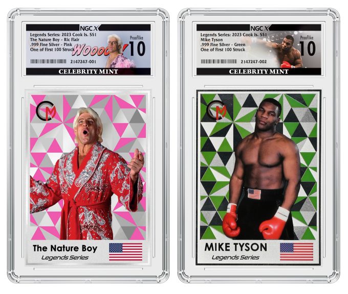 Ric Flair and Mike Tyson Trading Coins Certified by NGC