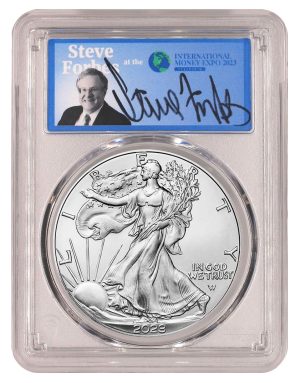 Steve Forbes silver eagle label