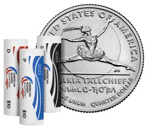 US Mint image 2023 P D S Maria Tallchief quarter and rolls