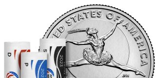 Maria Tallchief Quarters Now Available in U.S. Mint Rolls and Bags US Mint image 2023 P D S Maria Tallchief quarter and rolls