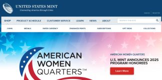 U.S. Mint Announces Honorees for 2025 American Women Quarters Screenshot of the U.S. Mint’s homepage highlighting 2025 quarter honorees