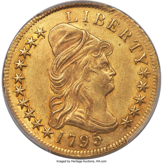 1795 $10 13 Leaves, BD-2, High R.4, MS61 PCGS. CAC