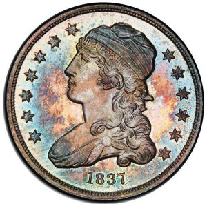 Lot 101: 25C 1837 PCGS MS67 PL CAC