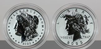 US Mint Sales: 2023 Morgan & Peace Dollar Set Lasts 24 Hours CoinNews photo 2023-S Reverse Proof Morgan and Peace Silver Dollars - Obverses