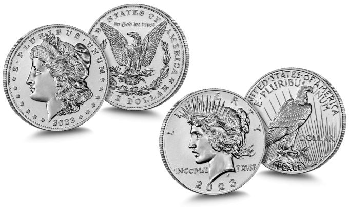 US Mint Images of 2023-S Reverse Proof Morgan and Peace Silver Dollars