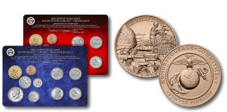 2023 Mint Set and U.S. Marine Corps Bronze Medal for December U.S. Mint images of products for release in December