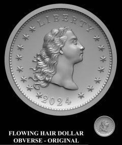 Flowing Hair Dollar Obverse – Original Design