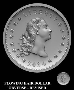 Flowing Hair Dollar Obverse – Revised Design