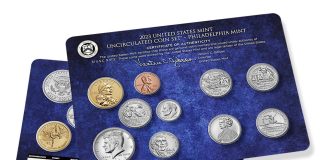 US Mint Sales: New 2023 Mint Set Best Seller for the Second Week US Mint product image of blue folder 2023 Uncirculated Coin Set