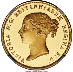 Victoria gold Proof "Una and the Lion" 5 Pounds 1839 PR62 Ultra Cameo NGC