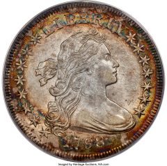 1798 B-2, BB-81 15 Stars Silver Dollar, MS61