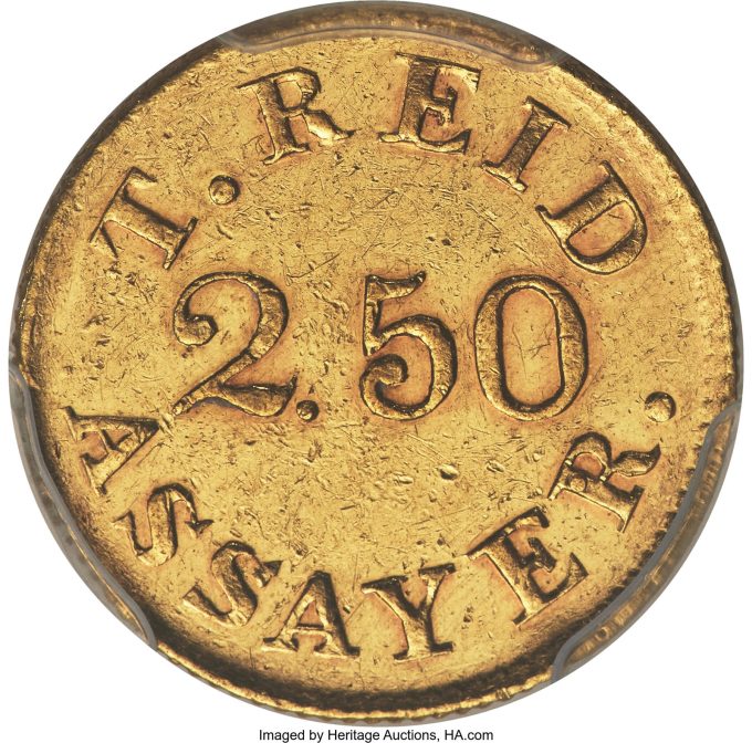 1830 Templeton Reid Quarter Eagle, AU58