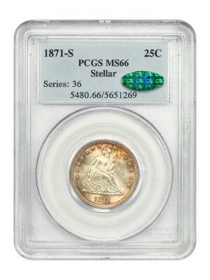 1871-S 25C PCGS/CAC MS66