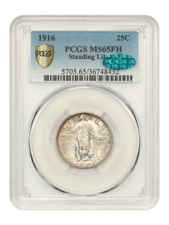 1916 25C Standing Liberty PCGS/CAC MS65FH
