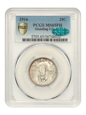 1916 25C Standing Liberty PCGS/CAC MS65FH