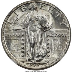 1927-S Quarter Dollar, MS64+ Full Head