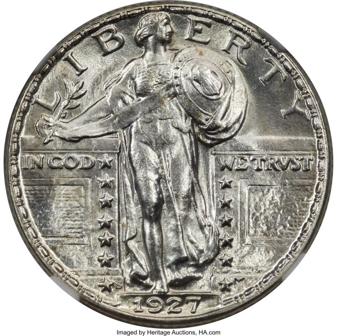 1927-S Quarter Dollar, MS64+ Full Head
