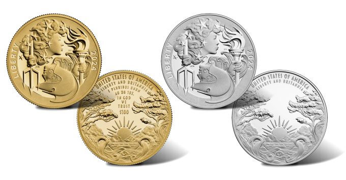 2024-W $100 Liberty and Britannia Gold Coin and 2024 Liberty and Britannia Silver Medal