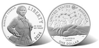 US Mint Sales: Commemorative Coins For Harriet Tubman Debut 2024-P Proof Harriet Tubman Silver Dollar