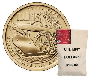 Bag of 2024-D American Innovation Dollars for Illinois