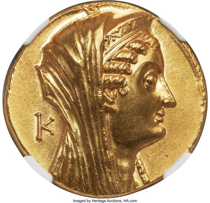 PTOLEMAIC EGYPT. Arsinöe II Philadelphus (277-270_268 BC). AV mnaieion or octodrachm