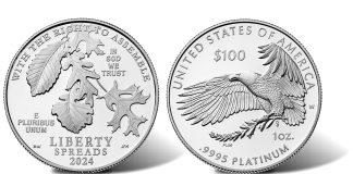 2024-W Proof American Platinum Eagle Recognizes Right to Assemble 2024-W Proof American Platinum Eagle - Obverse and Reverse