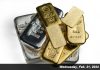 Precious Metals Prices Fall on Wednesday, Feb. 21 Gold for April delivery shed $5.50 to settle at $2,034.30 an ounce