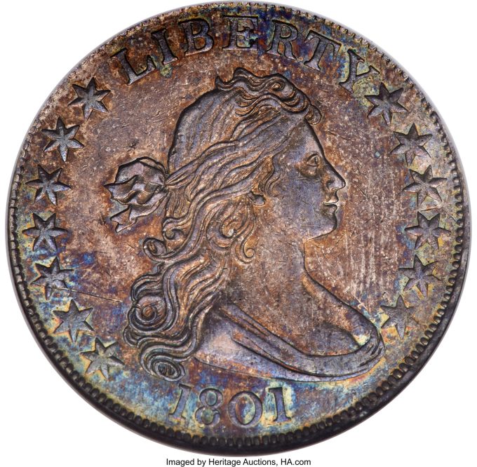 1801 Draped Bust Half, O-101, AU58