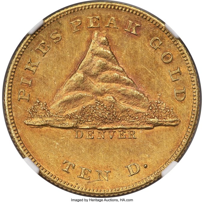 1860 Clark, Gruber Ten Dollar, K-3, MS61