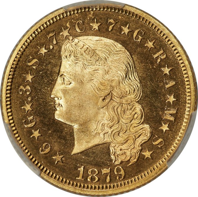 1879 Flowing Hair Stella, PR66 Cameo