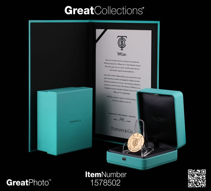 18k Gold TiffCoin by Tiffany & Co packaging
