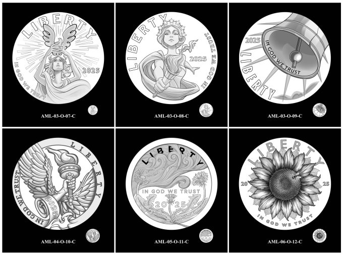 2025 American Liberty Gold Coin Candidate Designs - Obverses 7C-12C