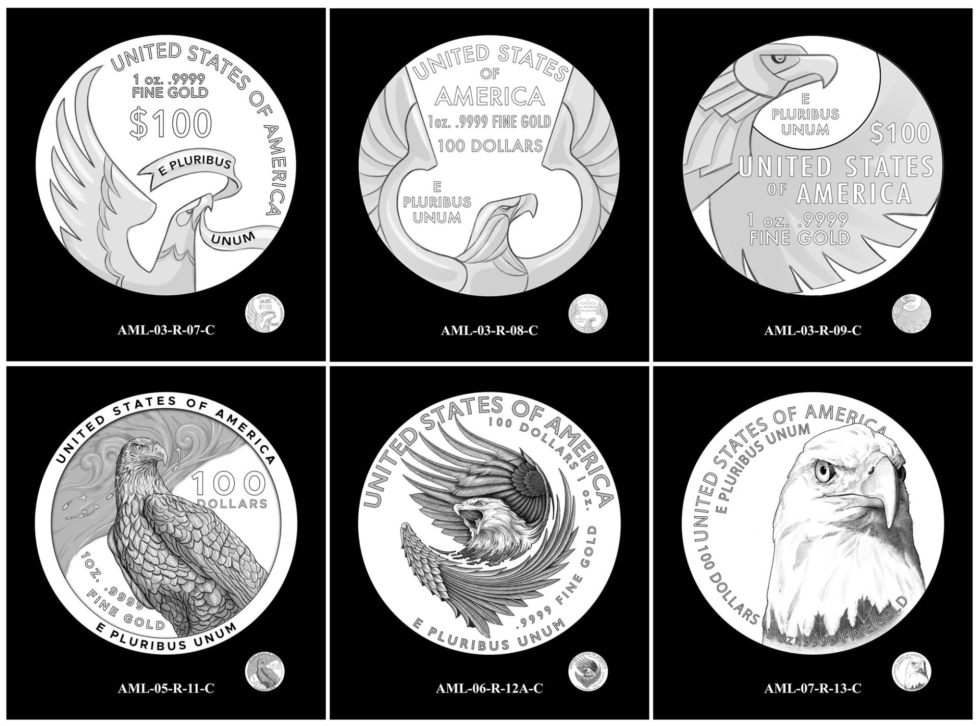 U.S. Mint 2025 American Liberty Candidate Designs Unveiled