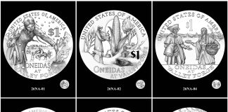 2026 Native American $1 Coin Candidate Designs Depict Oneidas at Valley Forge 2026 Native American Dollar Candidate Designs 1-5