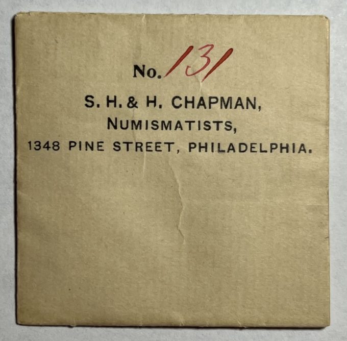Chapman coin envelope