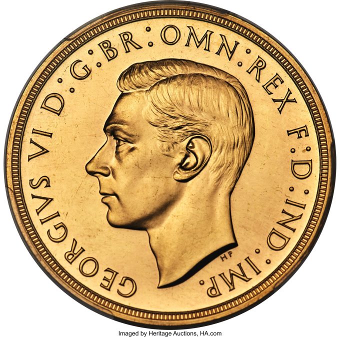 George VI gold Proof 5 Pounds 1937 PR64+ PCGS