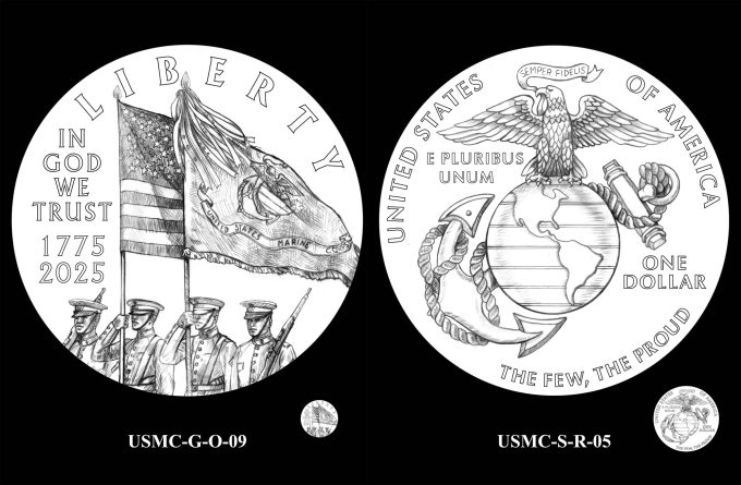 Recommended Designs 2025 US Marine Corps $5 Gold Coin