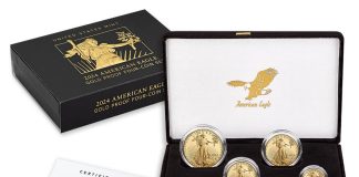 2024-W Proof American Gold Eagles Available in Four Sizes and Set US Mint image four-coin set 2024-W Proof American Gold Eagles