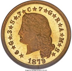 1879 Flowing Hair Stella, PR66 Cameo