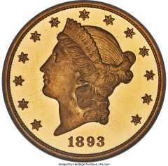 1893 $20 PR65 Deep Cameo PCGS. JD-1, Low R.7