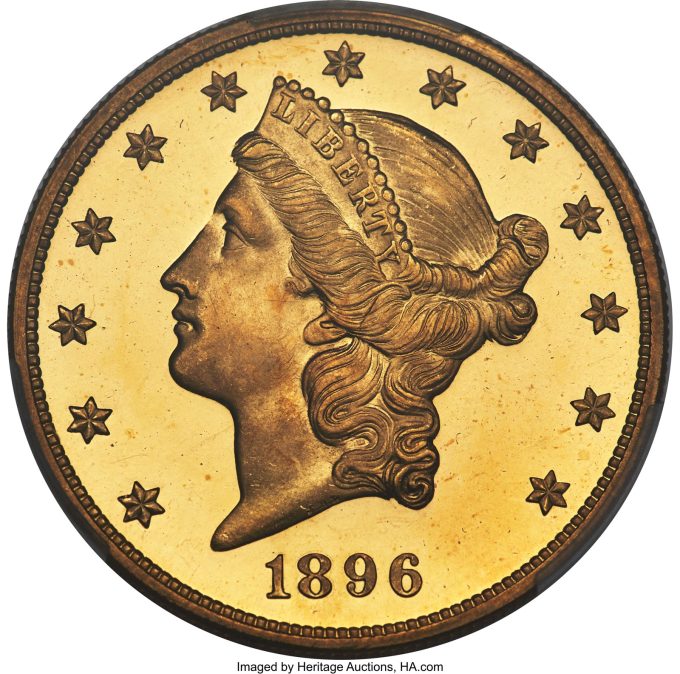 1896 $20 PR66 Deep Cameo PCGS. JD-1, Low R.5