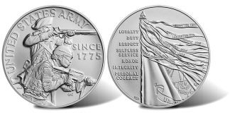 U.S. Army 1 Ounce Silver Medal Launch US Army 1 Ounce Silver Medal Obverse and Reverse