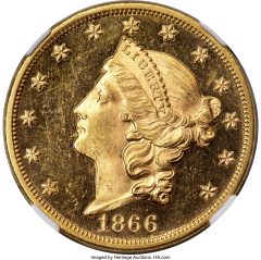 1866 Liberty Double Eagle, MS64